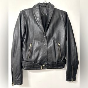 Lamarque- luxury designer black leather ladies jacket